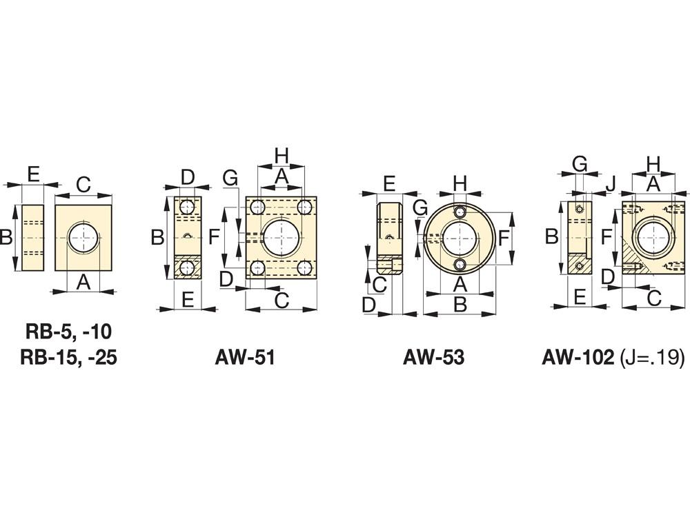 Dimension diagram for AW53
