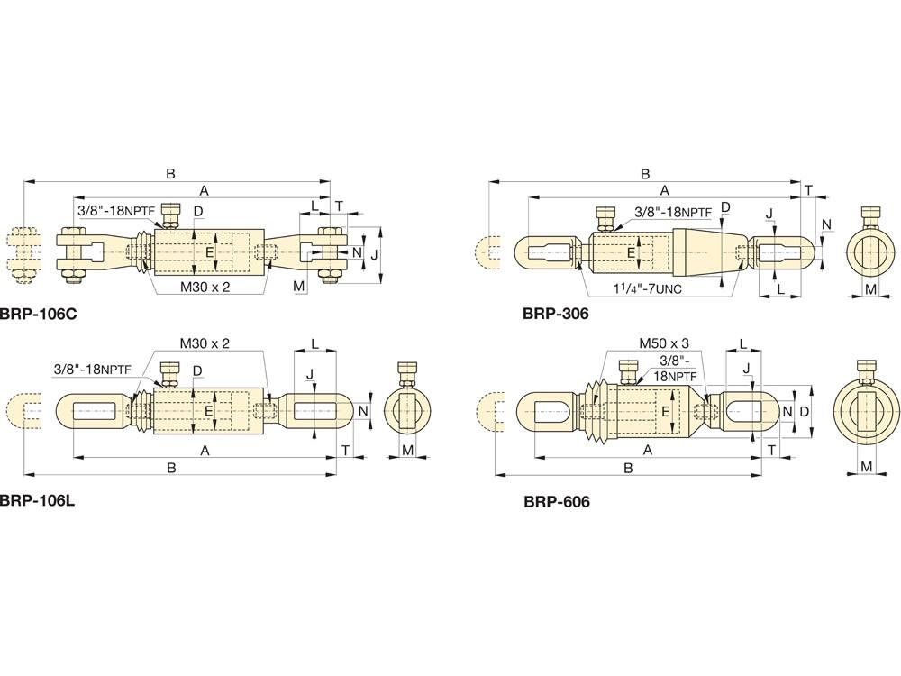 Dimension diagram for BRP106C