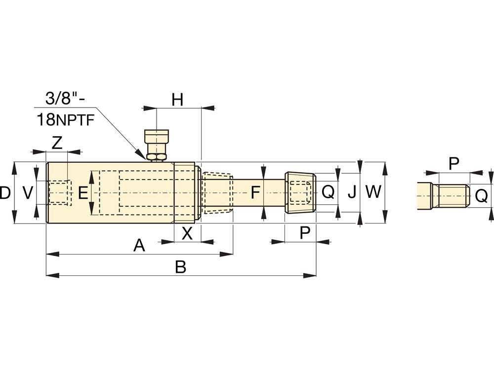 Dimension diagram for BRC25