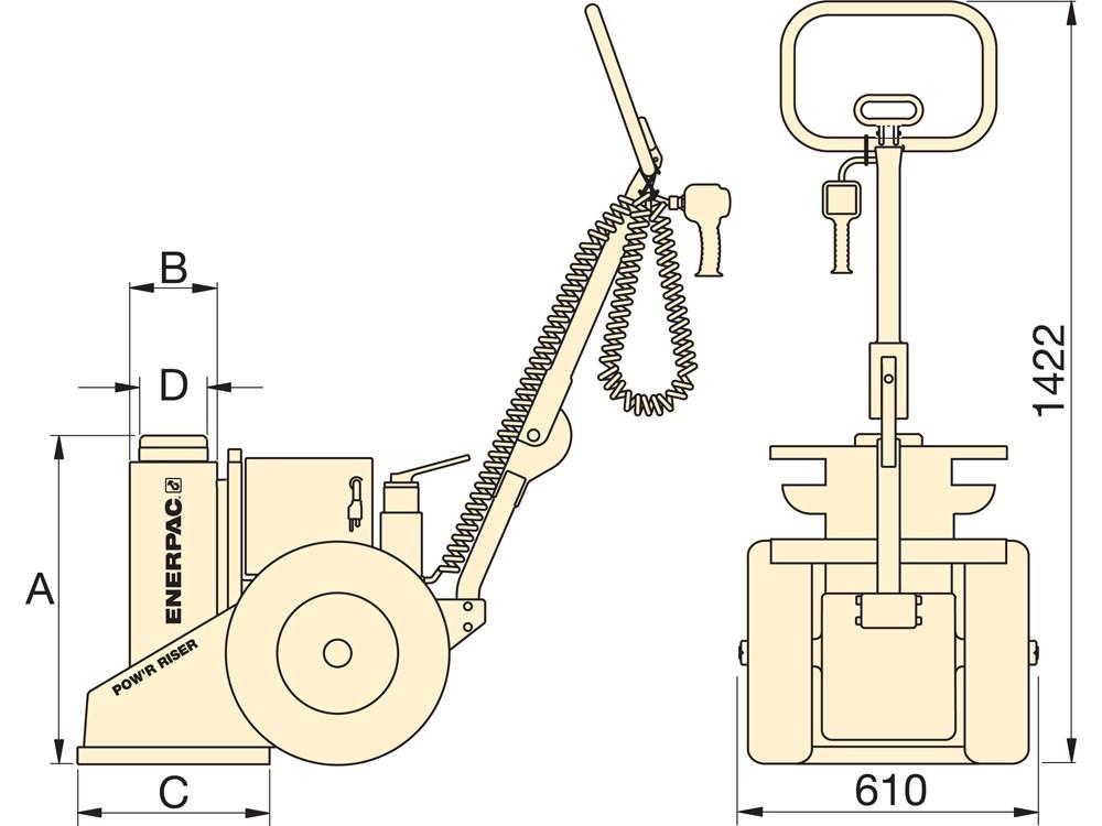 Dimension diagram for B150