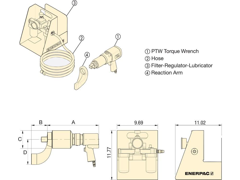 Dimension diagram for PTW3000