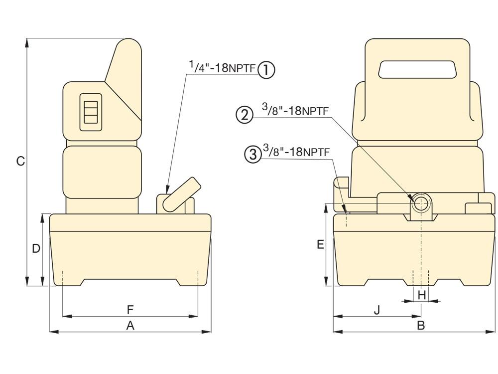 Dimension diagram for PUJ1200B