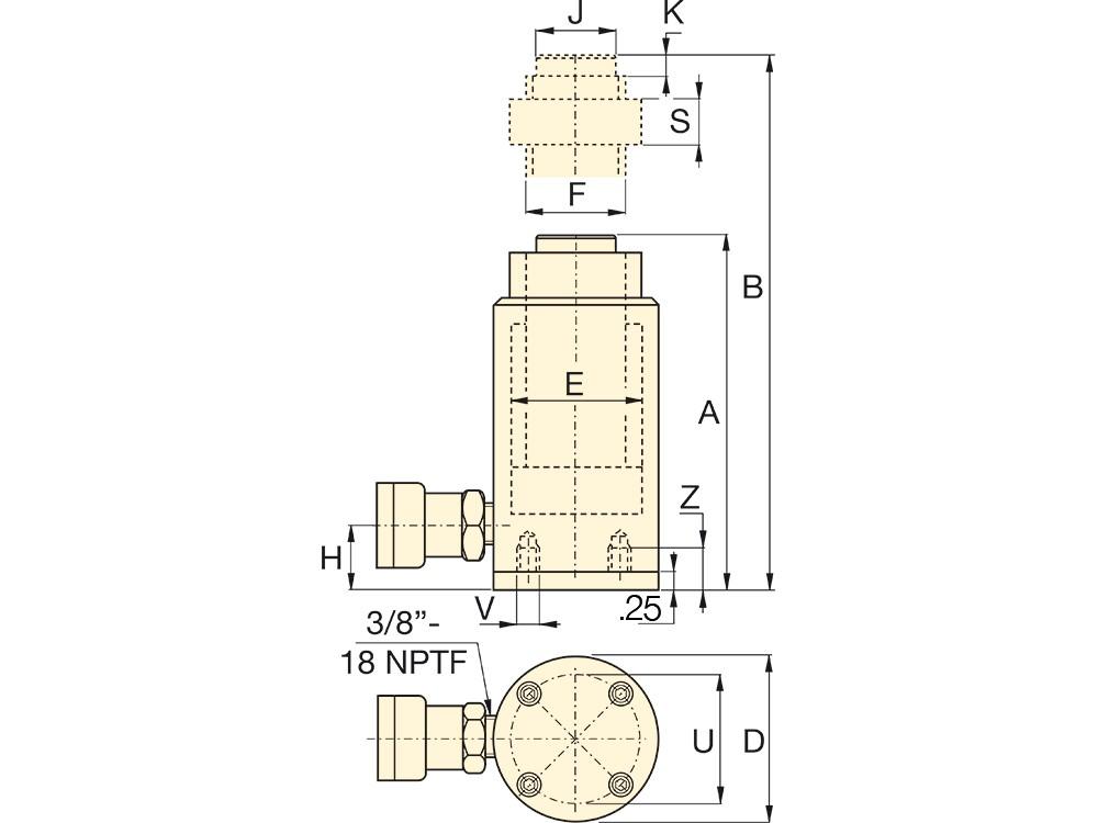 Imperial dimension diagram for RACL1506