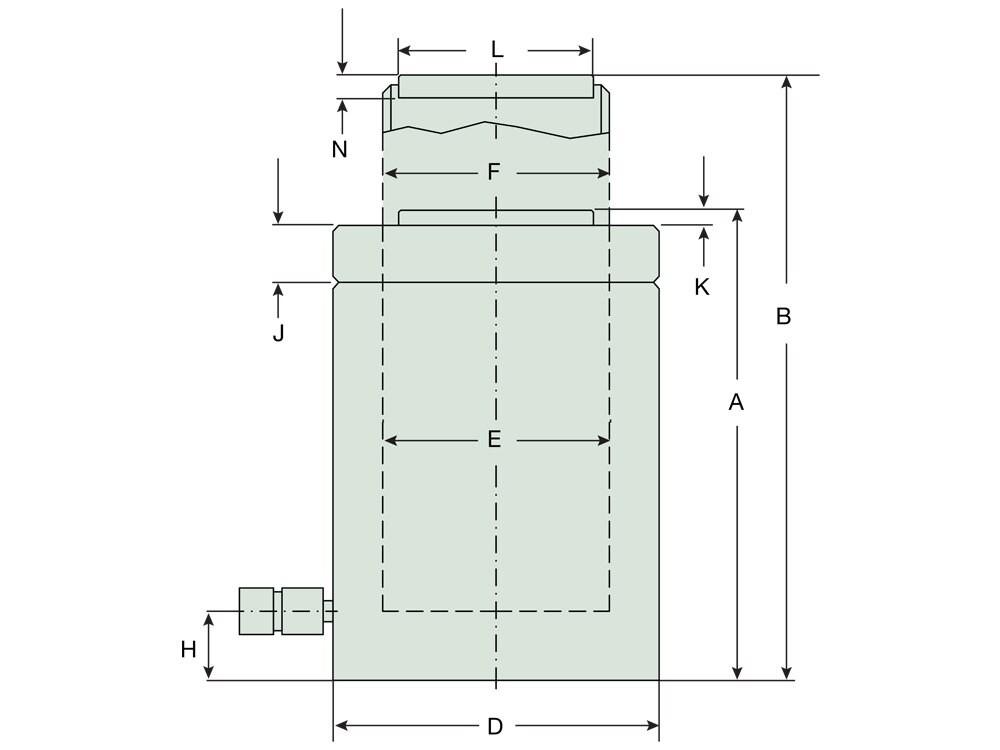 Dimension diagram for RCL1006