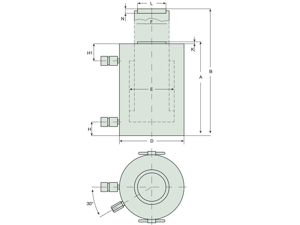 Dimension diagram for RCR506