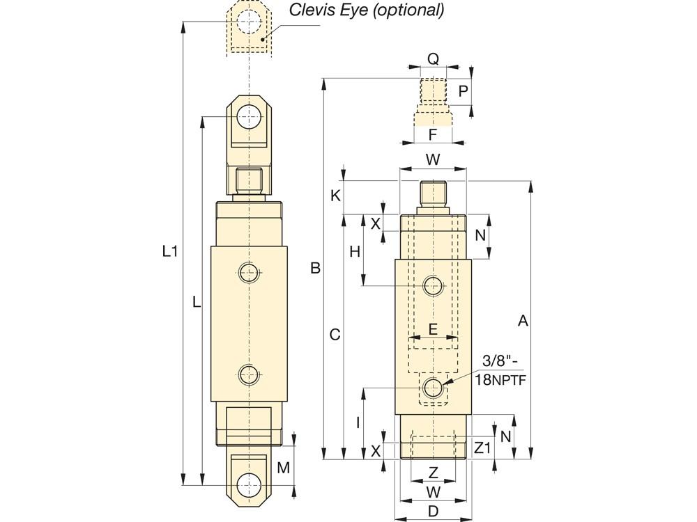 Dimension diagram for RD46
