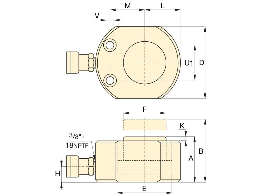 Dimension diagram for RSM500