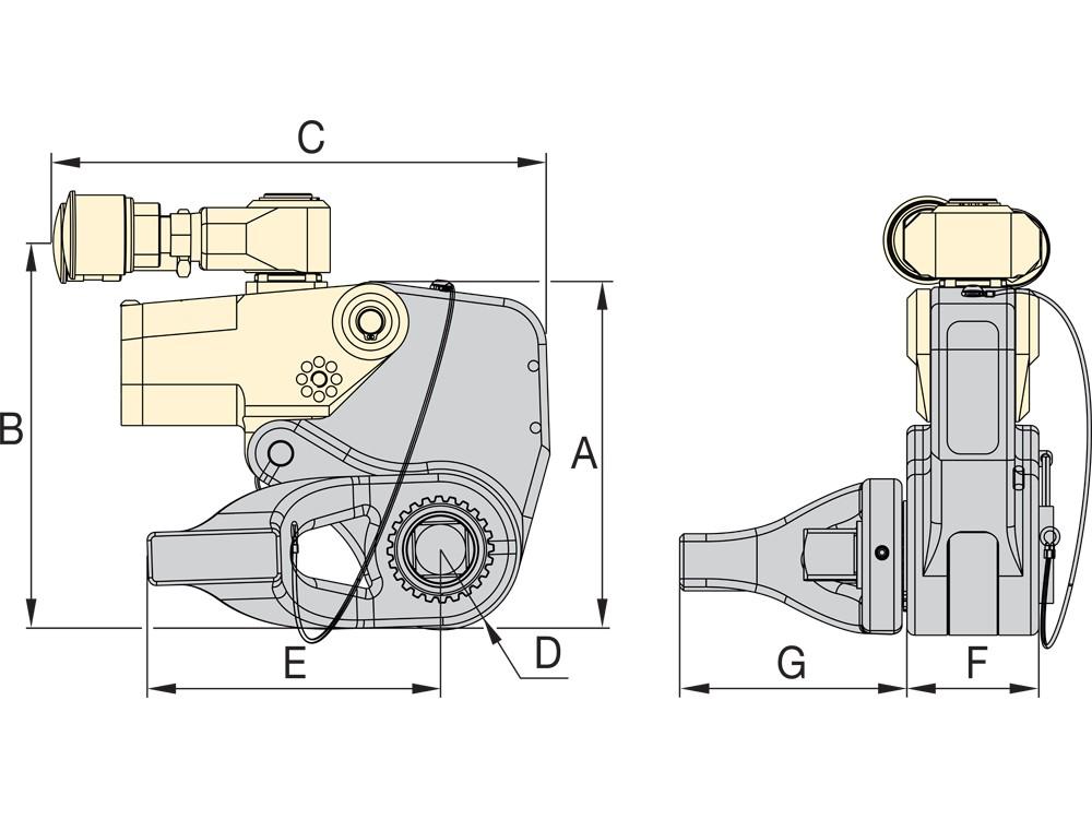 Dimension diagram for HSQ3500