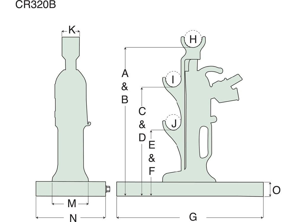 Dimension diagram for CR320B