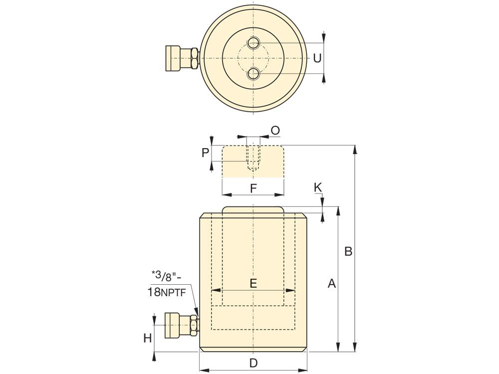 Dimension diagram for RCS1002